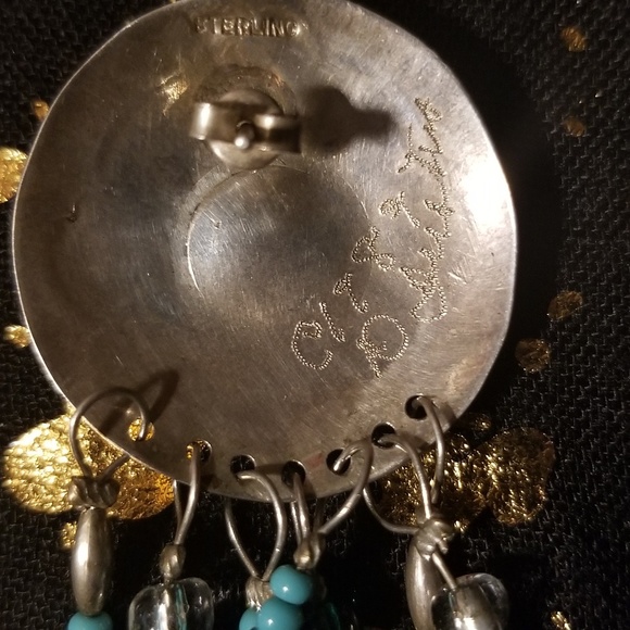 Vintage Signed NAI S.S. Concho Earrings - Picture 7 of 8